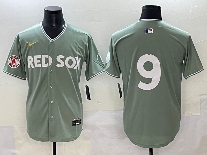Men 2025 Boston Red Sox #9 No Name Light Green Joint Name Nike MLB Jersey style 9->boston red sox->MLB Jersey